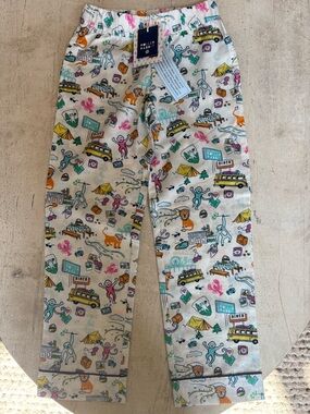 Roller Rabbit Multicolor Adventure Print Pajama Pants - Cream Base